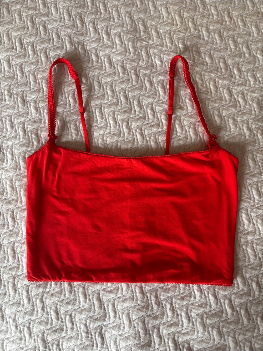SKIMS Red Cropped Cami with Adjustable Straps